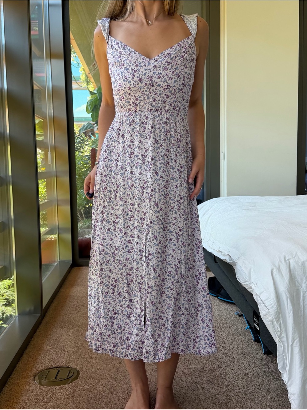 Reformation Baxely Floral Print Crepe Summer Dress